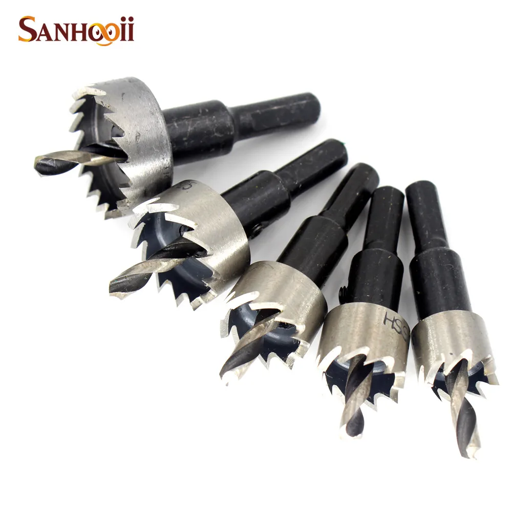 Набор корончатых сверел из быстрорежущей стали 5 шт. набор сверл режущий