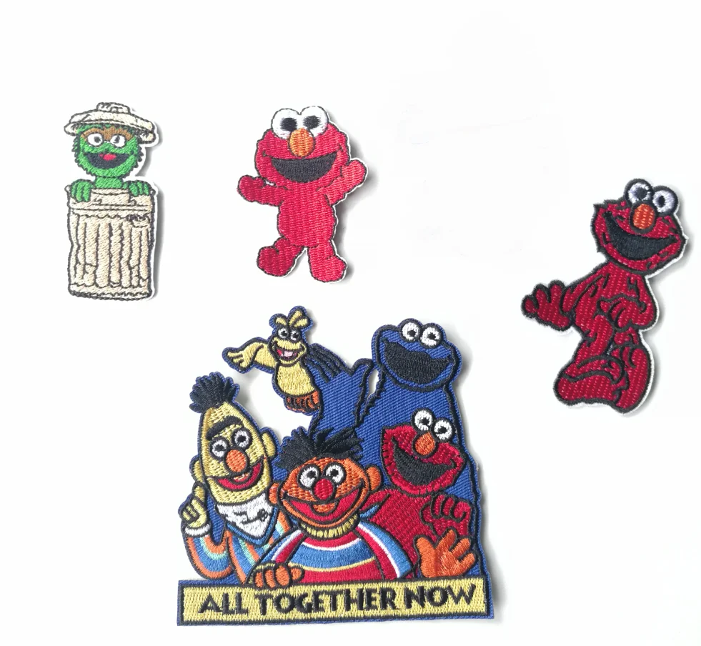 Улица Сезам Железный На Патчи ELMO большая птица печенья монстра Берта Эрни Оскар GROUCH ZOE ROSITA вышитый детский значок - Цвет: Антикварное серебро