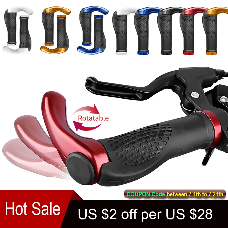 

Bicycle Grip Handlebar End Cap Aluminium Alloy Lock Mountain Handle Bar Grip Trek Bike Anti-Skid Rubber Bicycle Skid-Proof Grips