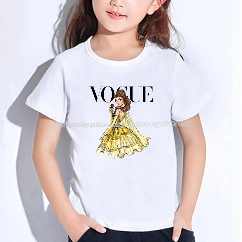

Kids Vogue Girls Print T Shirts Boys Girls Cartoon Tshirts Toddler Cute Graphic T-shirt Summer Children Pattern Tee Tops Clothes