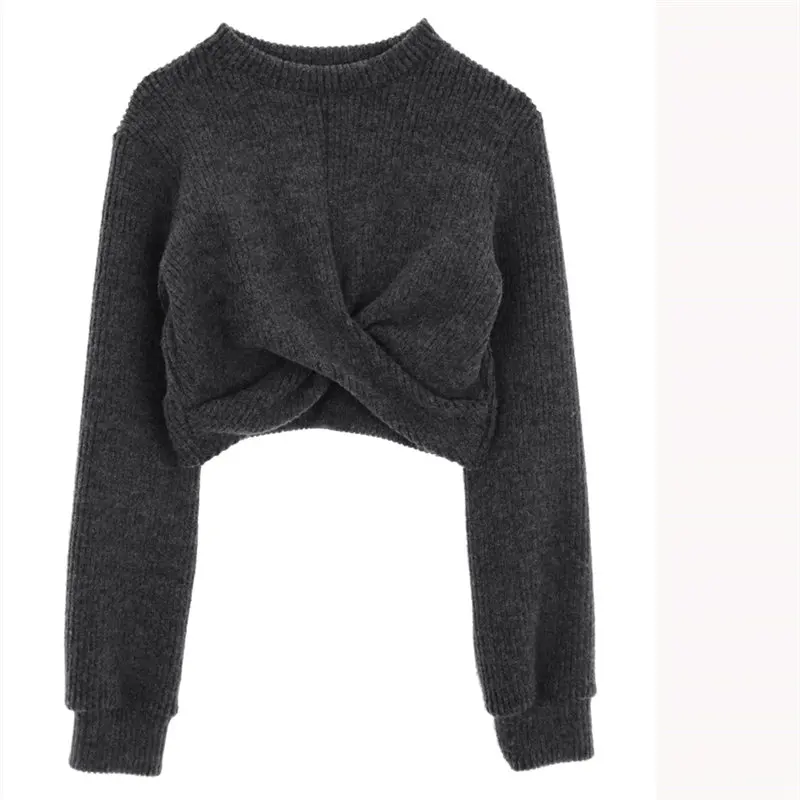 Вязаные джемперы HziriP Chic свободные базовые зимние повседневные с высокой талией и