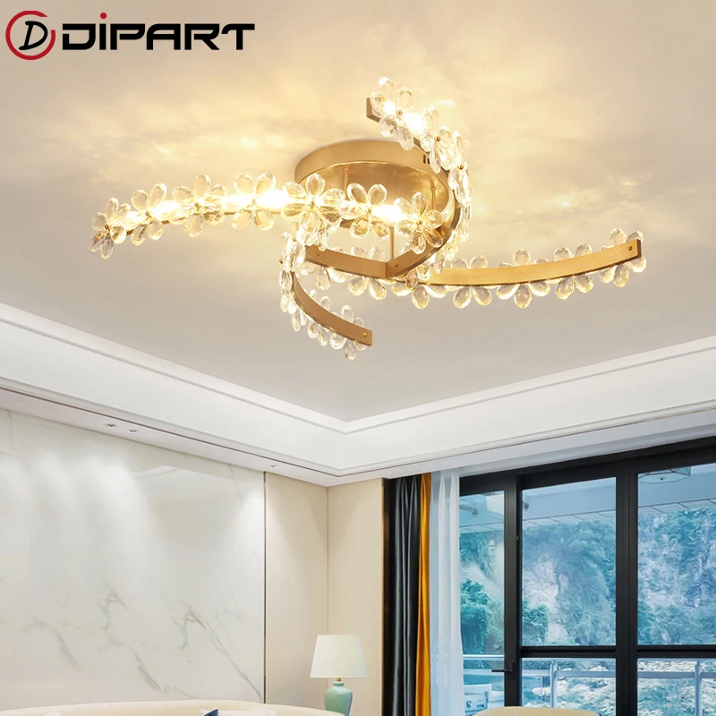 

Modern Led Ceiling Lights Creative Long Lamp For Living room Bedroom Kitchen Aluminum Crystal Corridor Gold Light lampy sufitowe