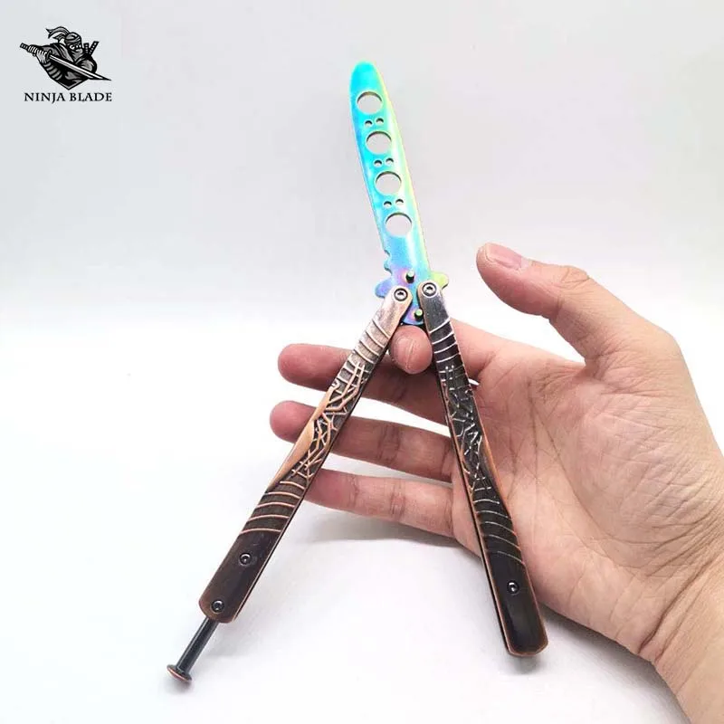 Тренировочный нож-бабочка для тренировки тарантула паук балисонг тупое лезвие