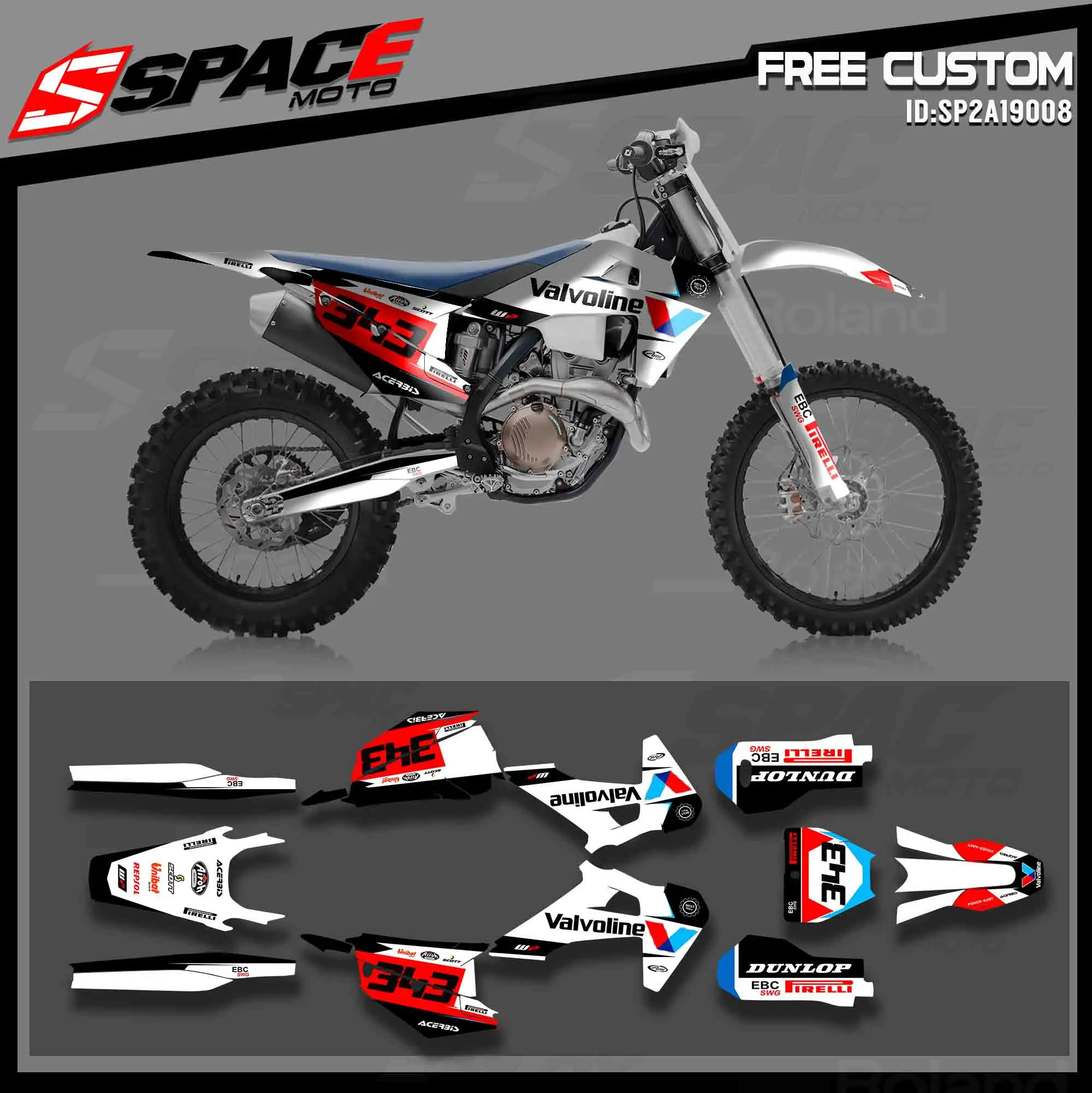 

SPACEMOTO Motorcycle Team Graphic Decal & Sticker Kit For Husqvarna TC FC TX FX FS 2019 2021 TE FE 2020 2022 Motocross Racing