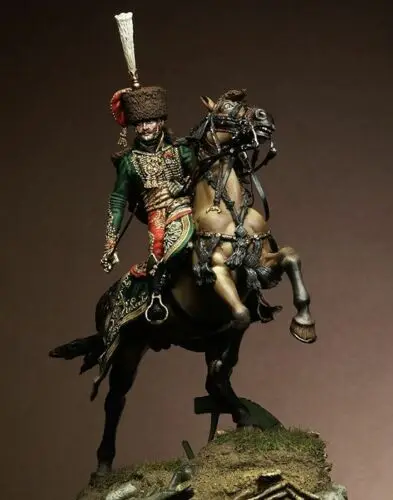 1/32 сборный Набор фигурок из смолы для езды на лошади|Наборы сборки моделей| |