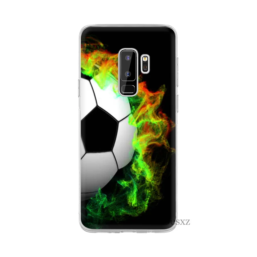 Phone Case Cover Football Soccer Ball On Water Burning Fire Sports For Samsung Galaxy S7 Edge S8 S9 Plus Cases TPU |