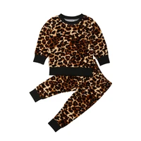 lioraitiin new fashion 2pcs toddler kids baby girls leopard set print long sleeve tops pants winter outfits clothes