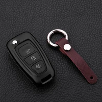 car aluminium alloy key holder key fob cover case shell chain key protection for ford focus 3 buttons flip key