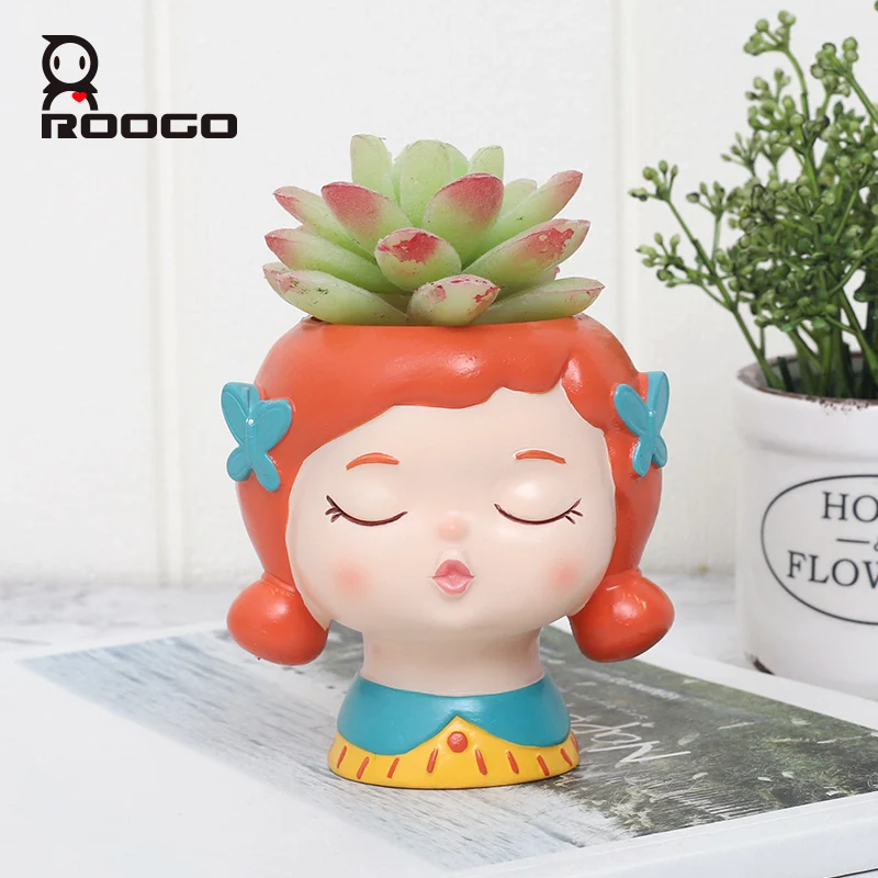 Roogo мультфильм ПВХ цветочный горшок мини стиль животное и фигурка хорошо