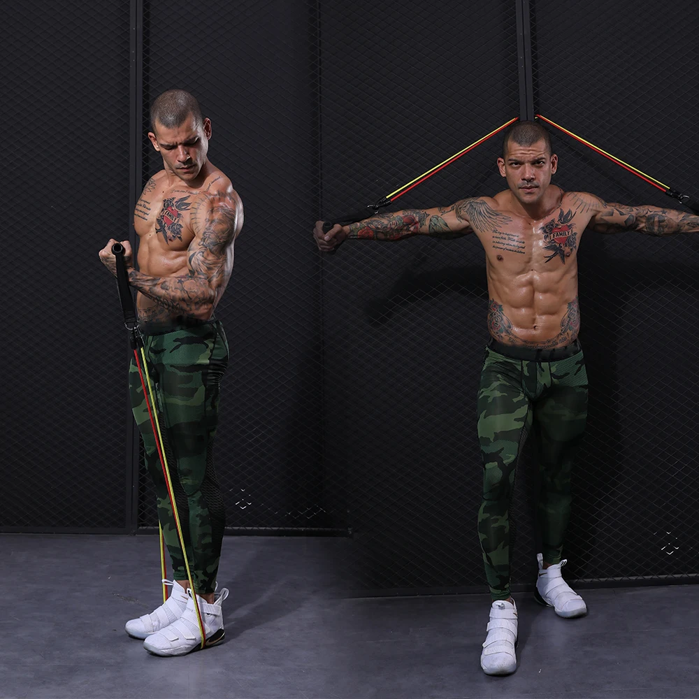 11 PCS Resistance Tube Bands Door Anchor Ankle Straps Cushioned Handles with Carry Bags for Home Fintess Exercise Workout | Спорт и