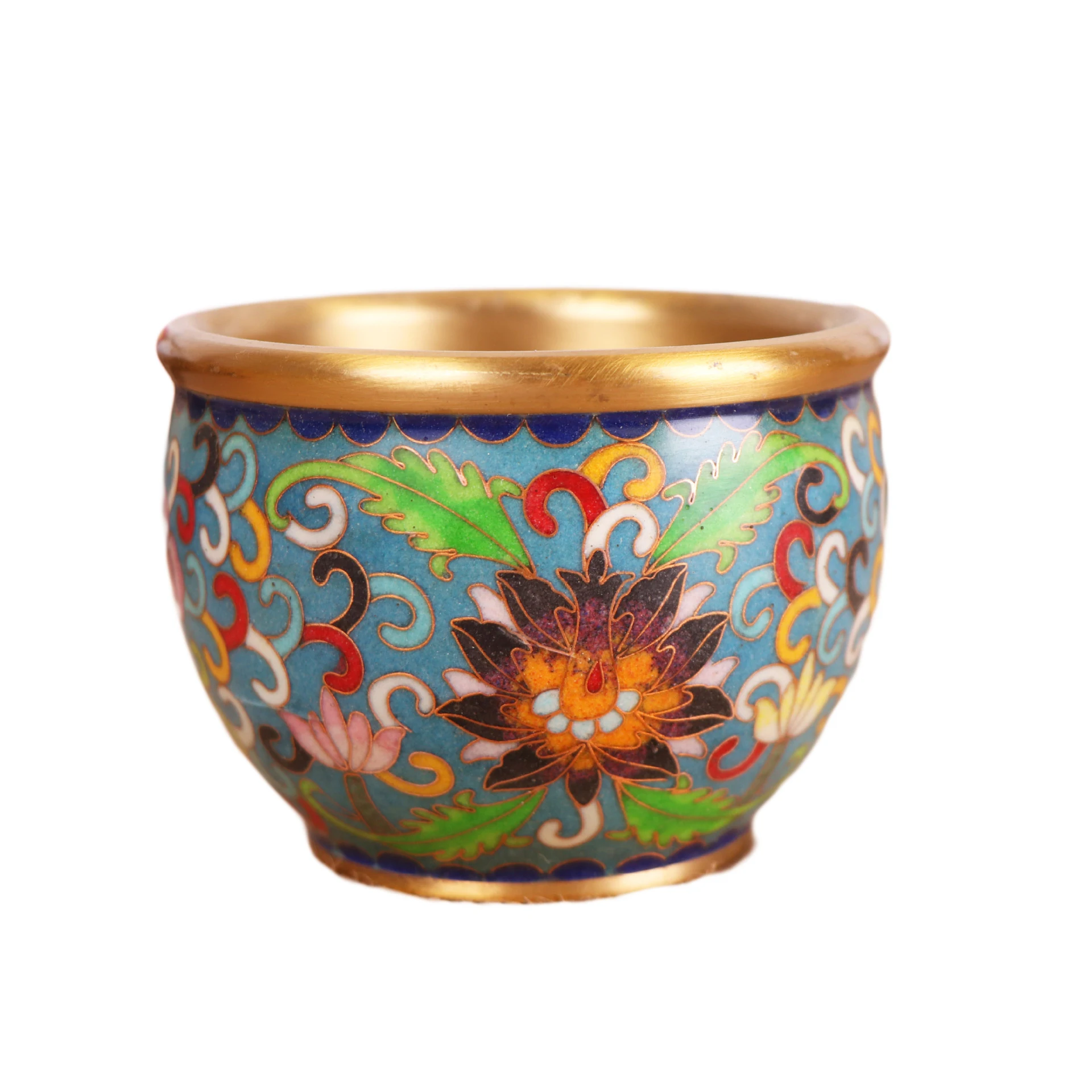 

LAOJUNLU Pure Copper Jucai Lucky Cloisonne Copper Cylinder Burnt Color Decoration Home Office Crafts Ornaments