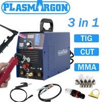 plasmargon air plasma cutter inverter welder 520tsc pilot arc tig stick welder 3 in 1 combo pulse welding machine