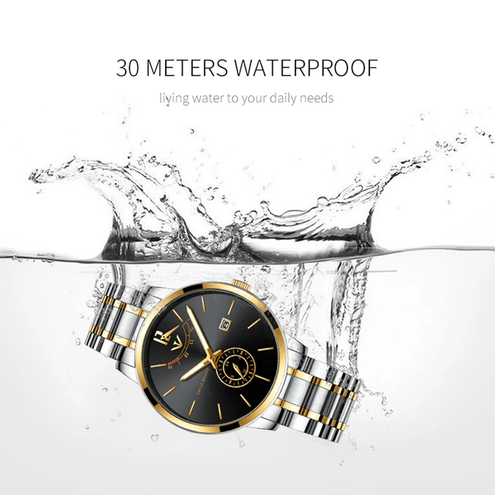 NIBOSI мужские часы Лидирующий бренд Роскошные спортивные сталь Дата