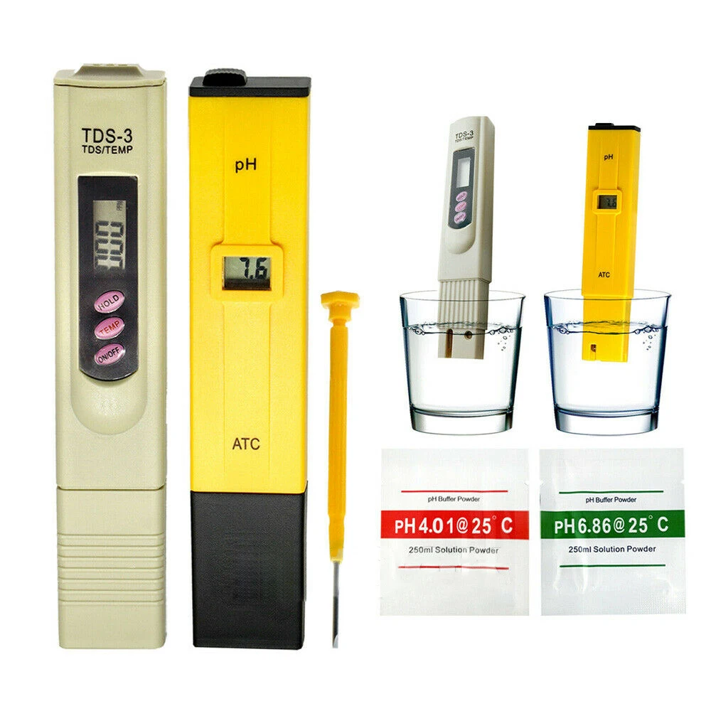 

2Pcs Water Quality Tester Portable Digital PH Meter And TDS Tester Aquarium Pool SPA Water Quality Monitor High Precision Tools