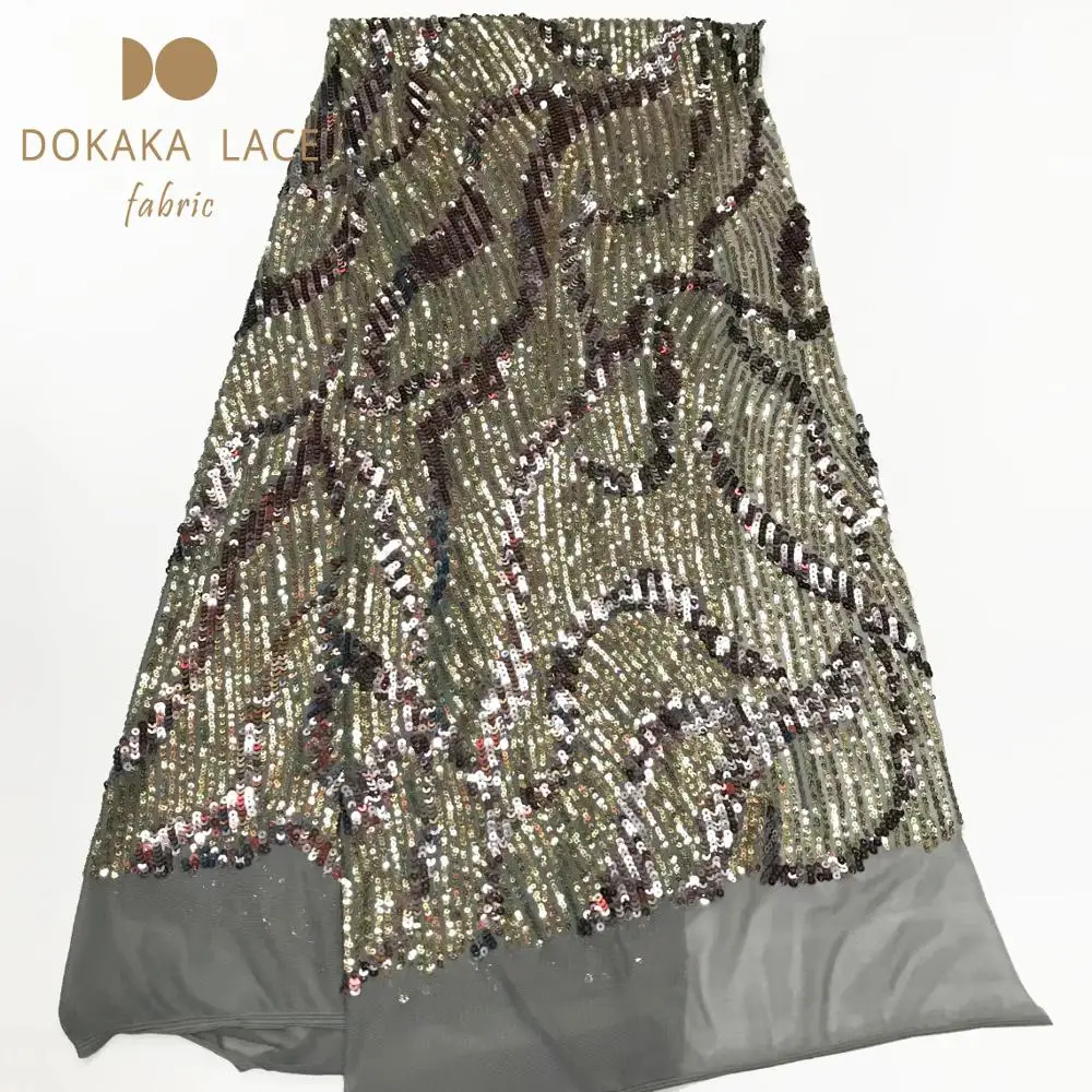 2020 Высококачественная африканская ткань с пайетками и сеткой из Дубаи