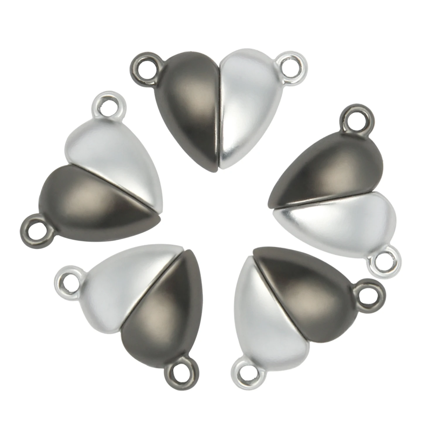 5Sets Love Heart Ball Shaped Metal Strong Magnetic Clasps Connected End Caps For Jewelry Making DIY Couple Bracelet Necklace - купить по