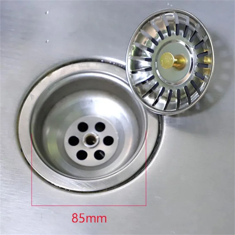 

Kitchen Sink Strainer Plug Water Basin Sink Drain Filter Basket Draine Accessories 304 Stainless Steel Black