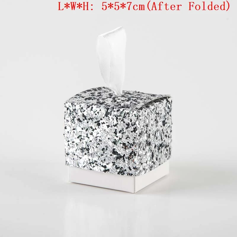 Silver 50 шт., коробка для конфет, детская коляска, подарок для ребенка, подарочные коробки для рождения, Детские вечерние принадлежности, Подарочная коробка для крещения, свадьбы - Цвет: Silver