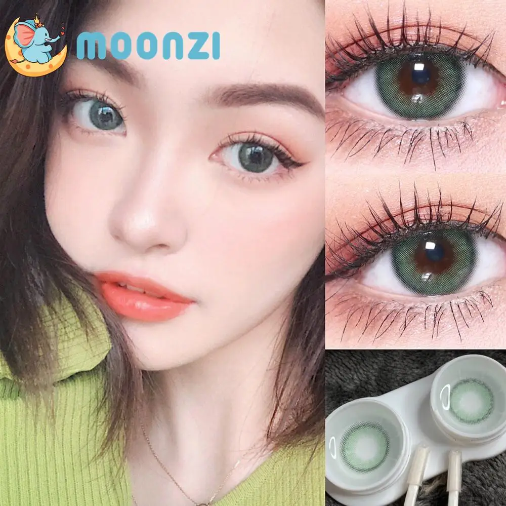 Контактные линзы MOONZI для глаз мятно-зеленые маленькие красивые цветные