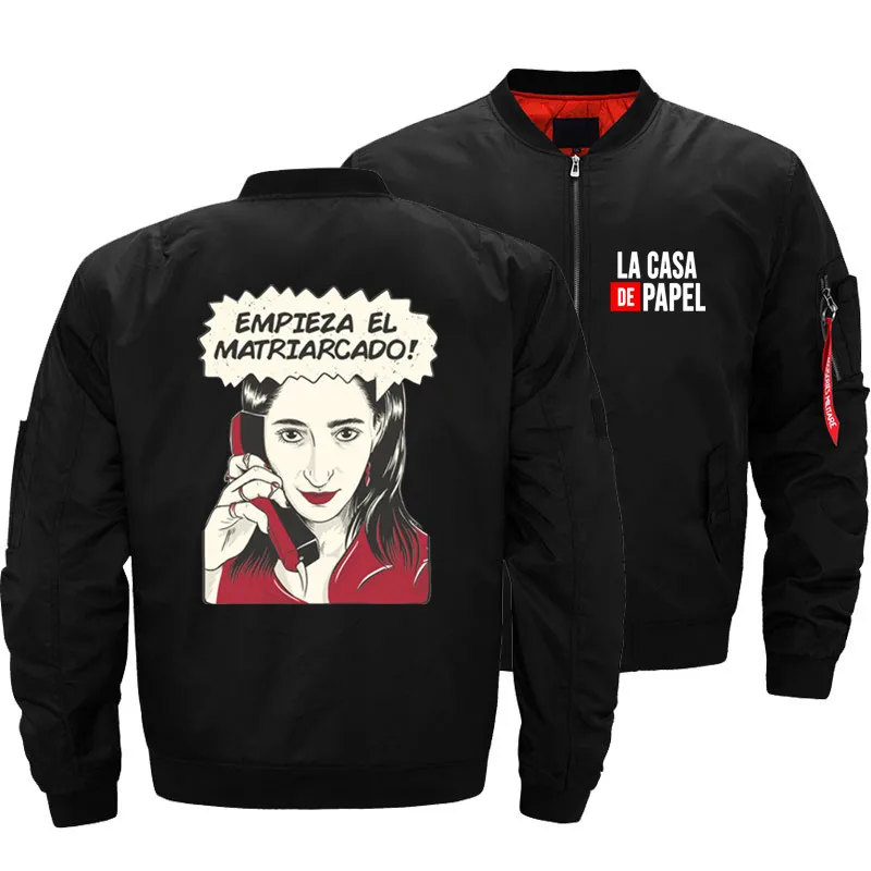 Kaban mont erkek US Size La Casa De Papel Money Heist House Of Paper Men Jackets Pilot Air Force Army Military Motorcycle | Мужская