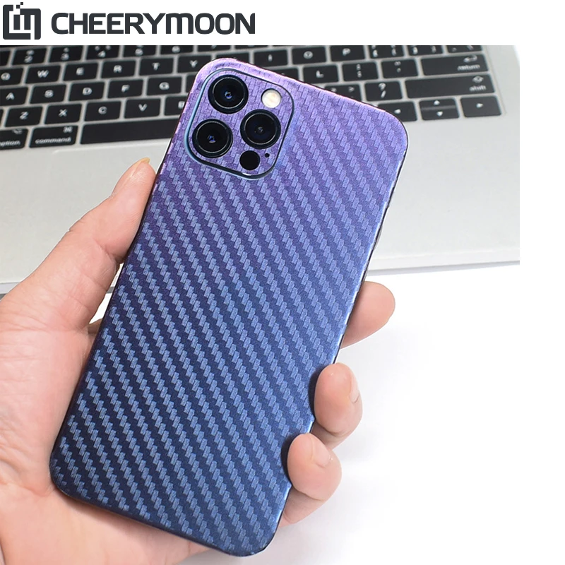 Декоративная Защитная пленка для iPhone 13 12 11 Pro Max mini XR SE2 XS 7 8 5 SE 5s Plus из углеродного
