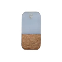50 pcs wholesale resin wood wood effect resin charms rectangle steel gray charms pendants for women jewelry making handmade