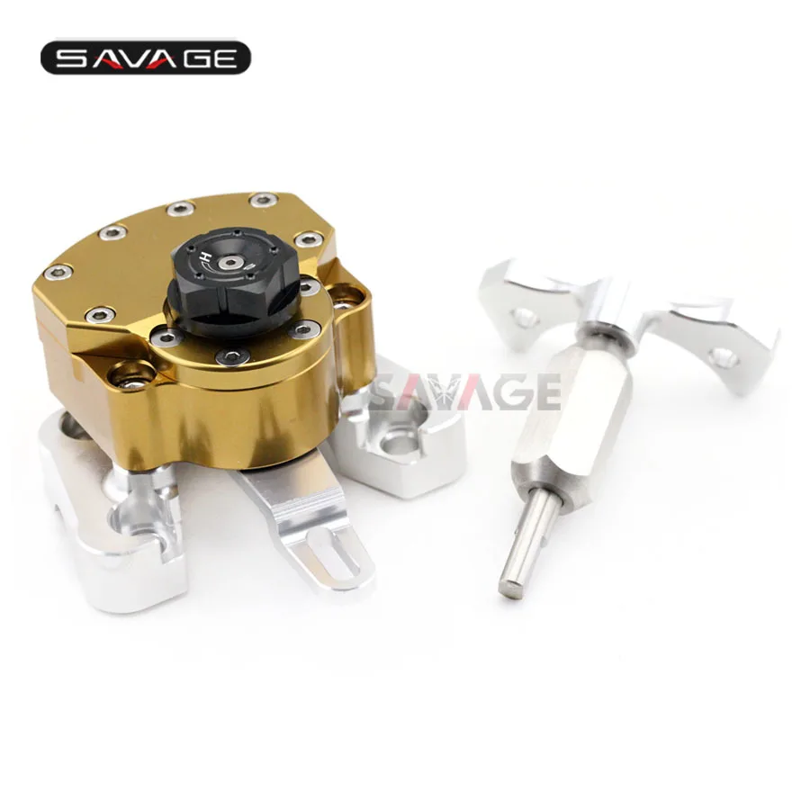 Gold Обратный защитный демпфер для DUCATI MONSTER 796/1100/S/EVO, Регулируемый стабилизатор с креплением - Цвет: Gold