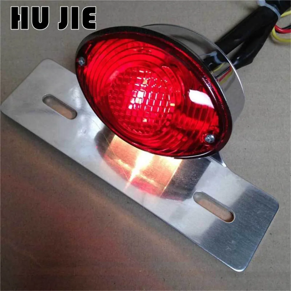 Универсальный мотоцикл хромированный задний стоп Стоп фонарь номерной знак для