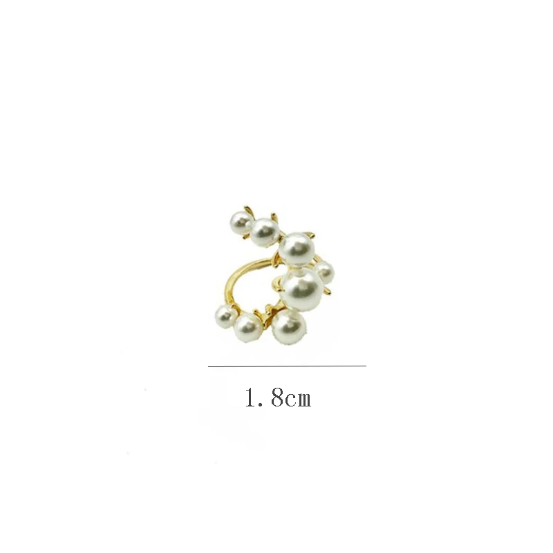 

Big Pearls Gold Color Metal Geometric Exaggeration Design Finger Advanced Rings for Women Girls Party Gift Vintage Opening Ring
