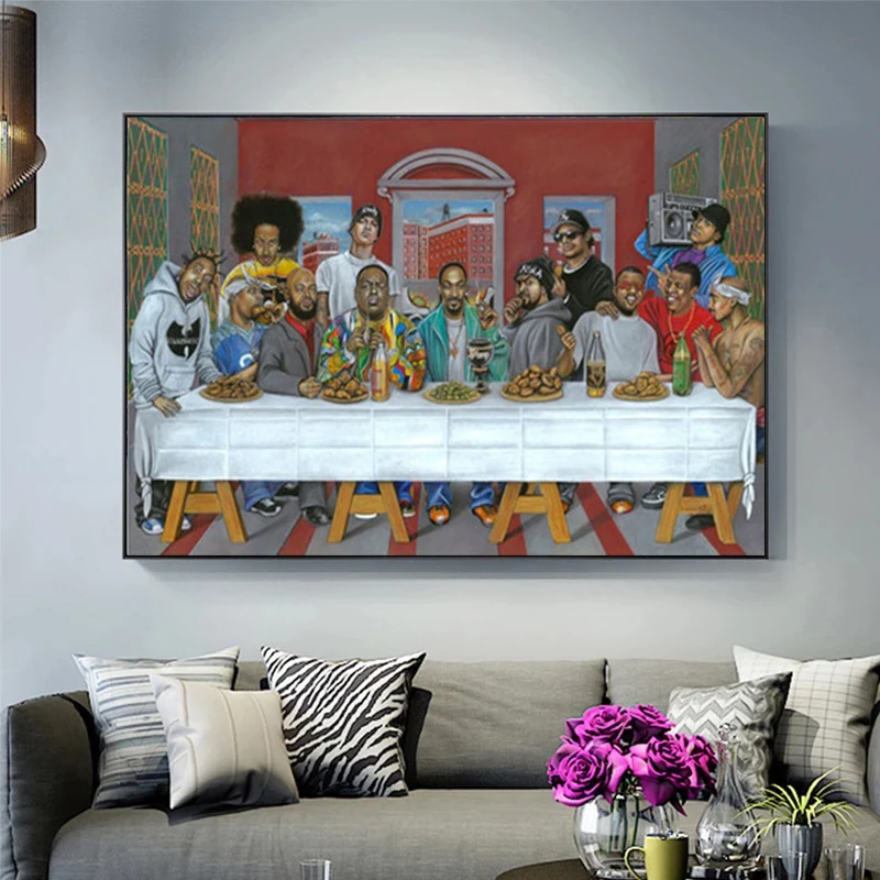 Hip Hop Music Rapper Star Legend The Last Supper Art Poster And Prints Canvas Painting Pictures For Living Room Home Decor | Дом и сад