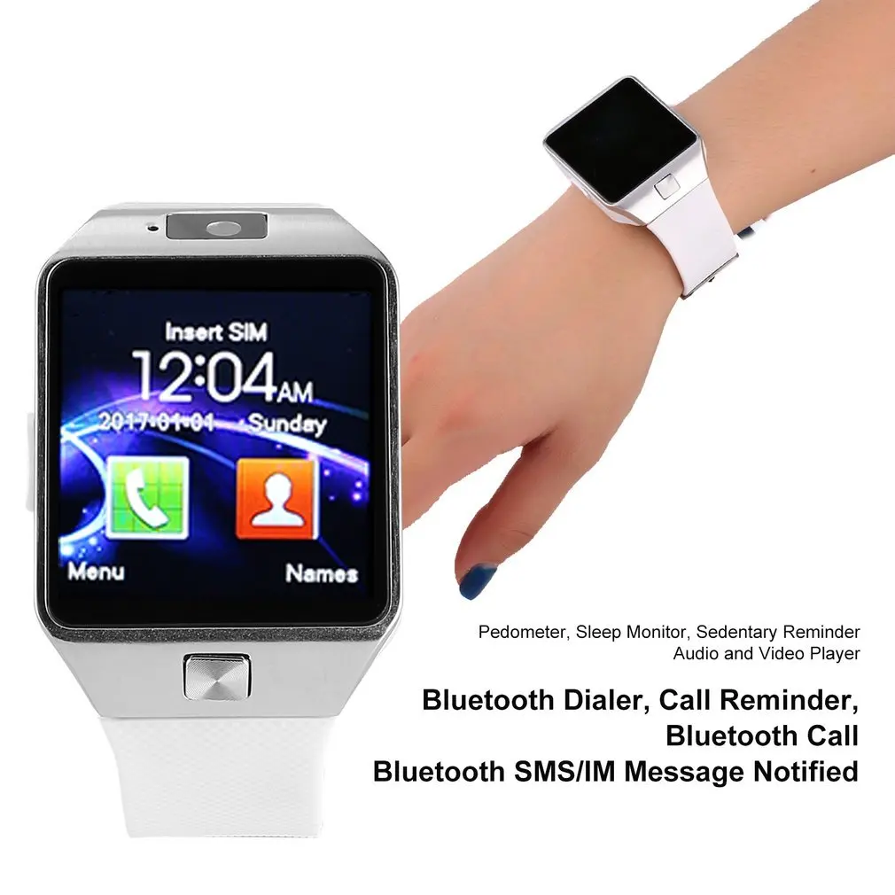 Новые умные часы DZ09 Цифровые мужские Bluetooth SIM TF карта камера для Apple iPhone Samsung Android