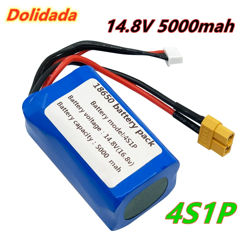 

High Power 14.8V/16.8V 4S1P 5000mAh UAV Rechargeable Li-ion Battery Pack 18650 Customizable for Various Drone 5P XT60