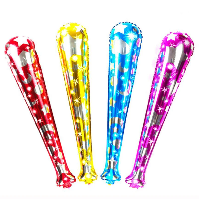 

Kids Toy Sports Game Party Stick Shaped Balloons Star Printed Foil Ballons Celebration Cheering Party Supplies