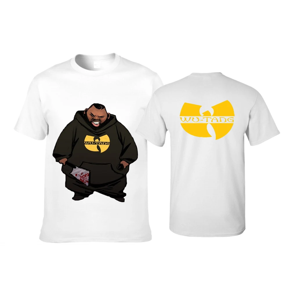 

New fashion Wu Tang Clan cartoon 3D printing casual street hip-hop men and women round neck breathable sports popular short slee