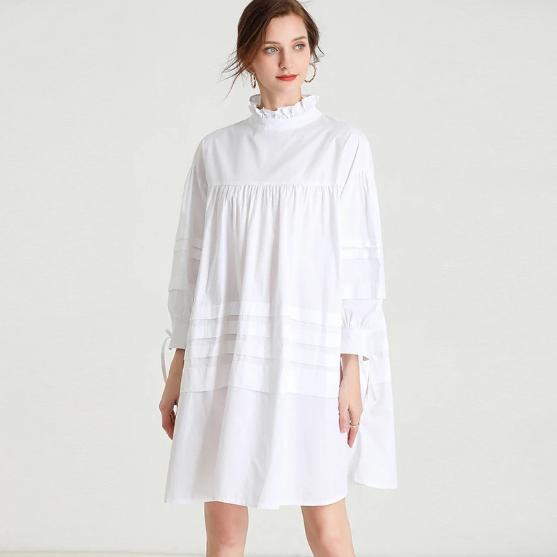 Женское повседневное французское Бандажное платье-миди с длинным рукавом