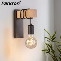 retro vintage wooden wall sconce lamps indoor interior wall light e27 bedroom bedside dining living room for home decor lighting