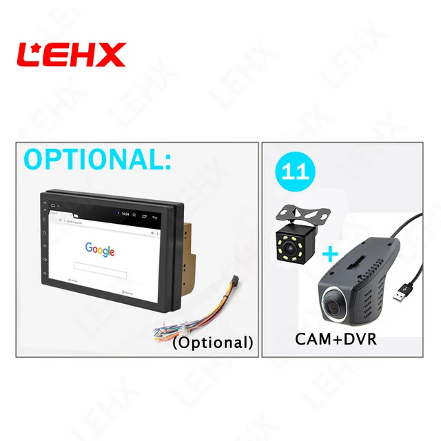 LE7016-DVR-CAM LEHX двойной Din универсальный 7 дюймов Android 8,1 автомобильный Радио GPS мультимедийный блок плеер для TOYOTA Nissan Kia RAV4 Honda VW Hyundai - Цвет: LE7016-DVR-CAM