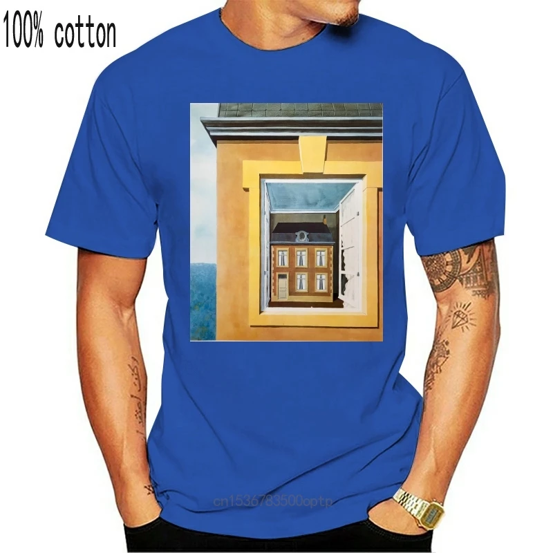 

New Men tshirt surreal home Magritte T Shirt women T-Shirt tees top