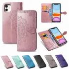 Кожаный чехол для телефона iPhone11 Pro Max, тисненый чехол с цветочным рисунком для iPhone X, XI Pro, XS, XR, 5 5S SE, 6, 6S, 7, 8 Plus, откидные чехлы-бумажники