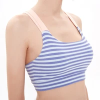 stripe bra sports yoga shockproof contrast top female gym fitness brathable vest beauty back underwear running yoga bra