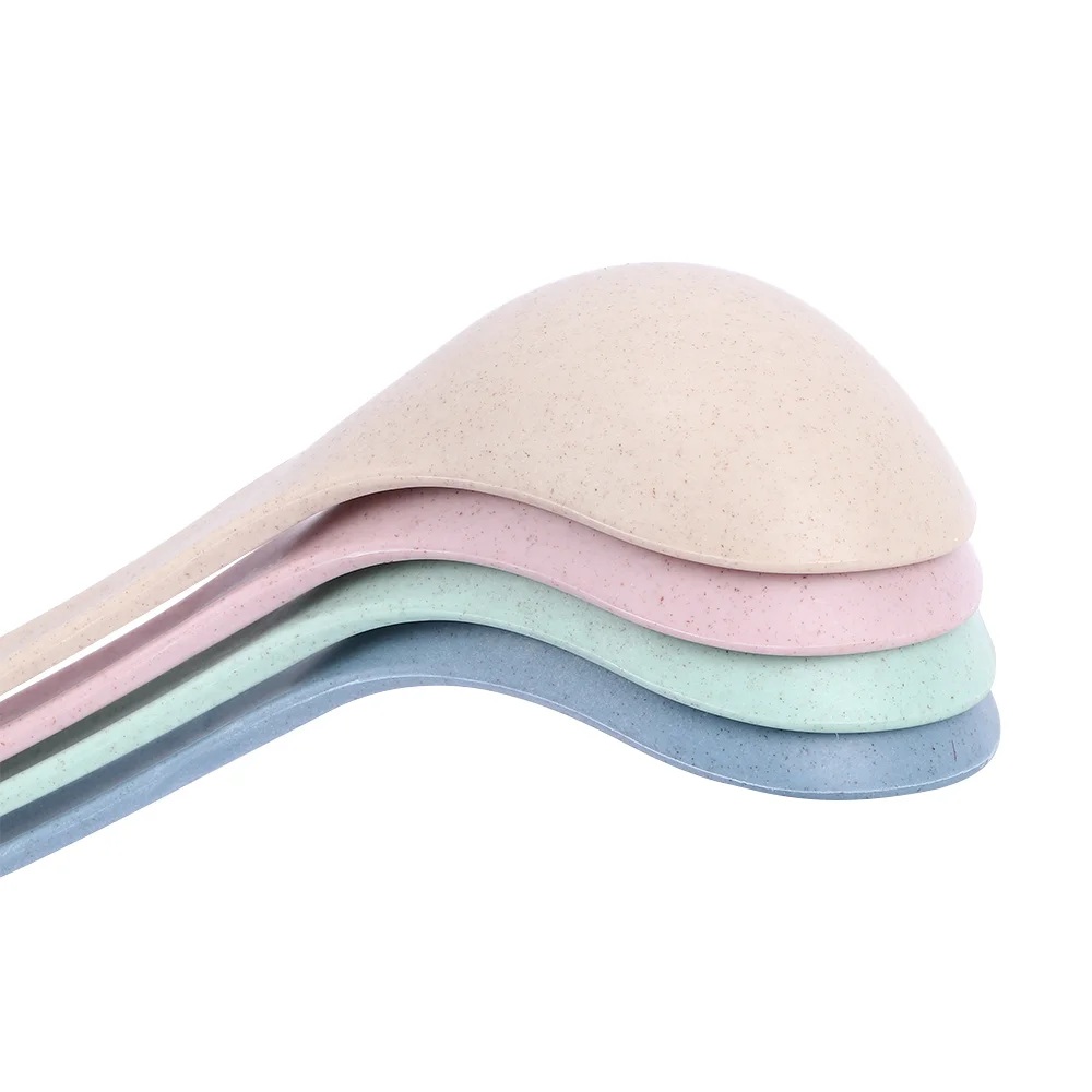 Посуда пшеничная соломенная ложка для риса 4 цвета с длинной ручкой суповая еды