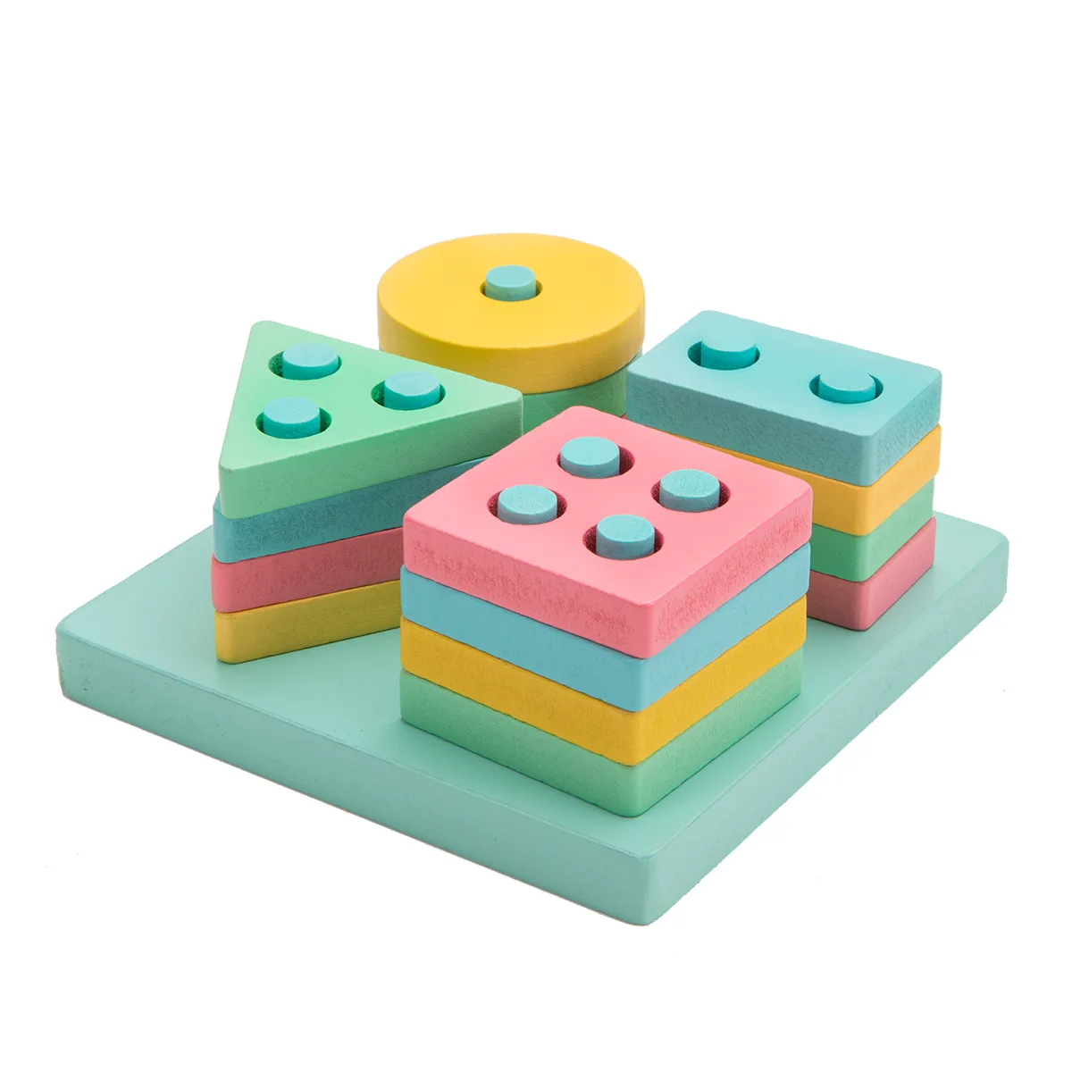 

Children's Cognitive Building Blocks Wooden Montessori Shape Match Toys Early Learning Educational Puzzle Toys Child Gift