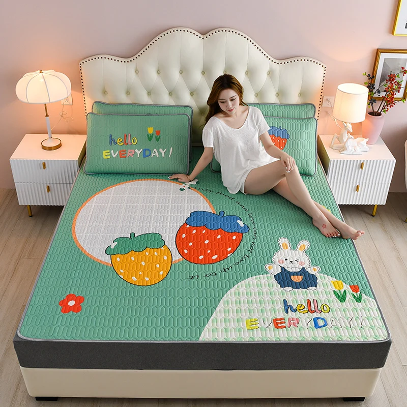 

Лоскутного шитья из латекса Летний спальный коврик с наволочка с рисунком крутая воздухопроницаемая кровать набор ковриков домашний декор...