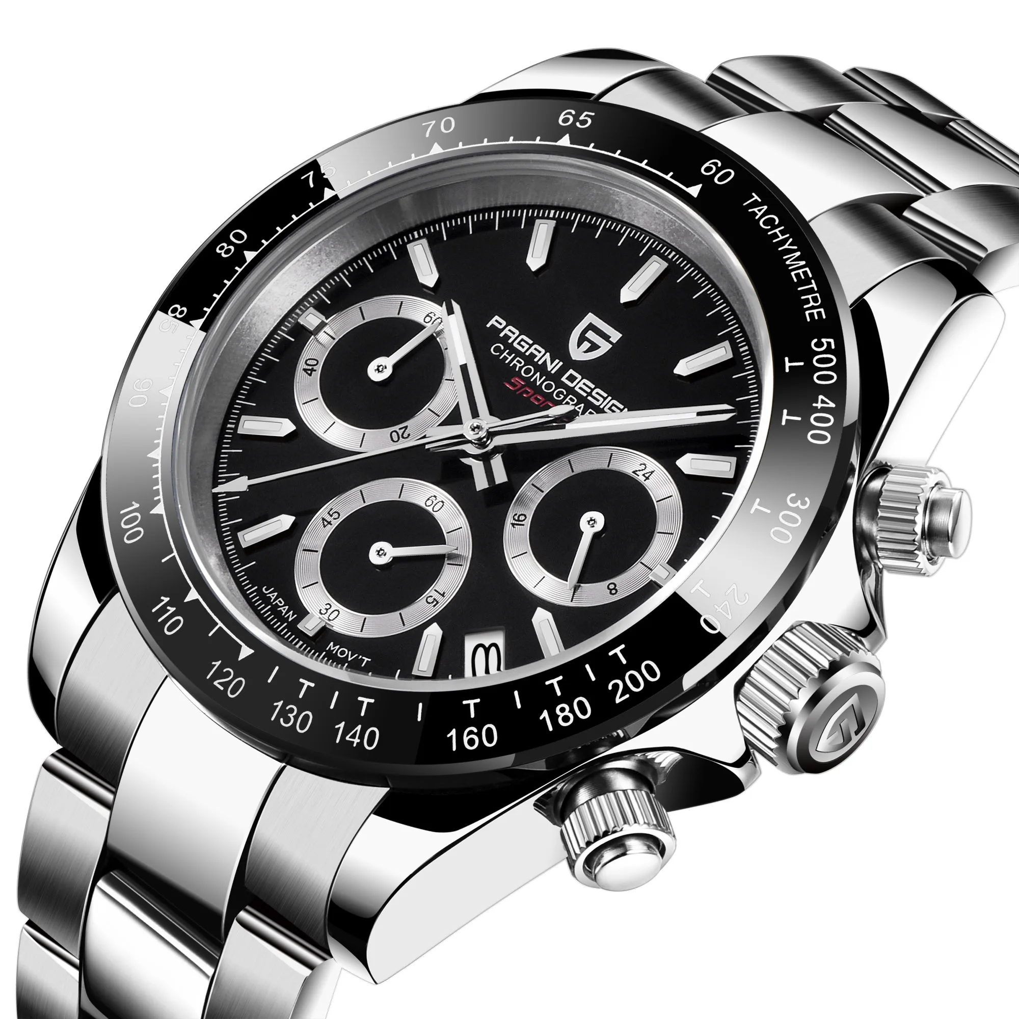 

40mm PAGANI DESIGN Chronograph Men Watch Top Brand Luxury Stainless Steel Sport Watch Male Quartz Wrist Watch relogio masculino