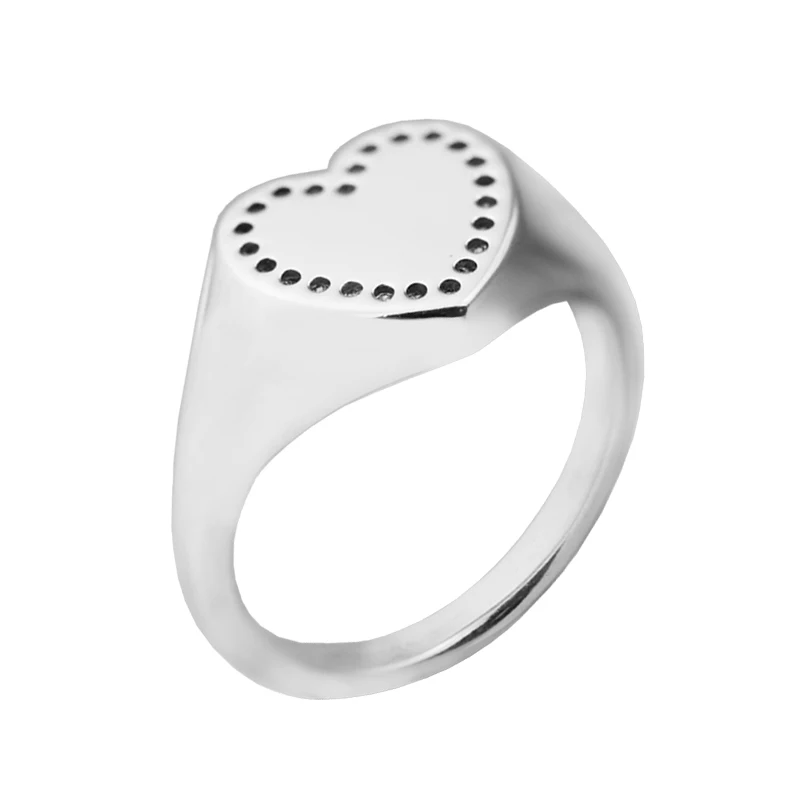 Кольцо с фианитом в форме сердца серебряные ювелирные кольца для женщин сделай