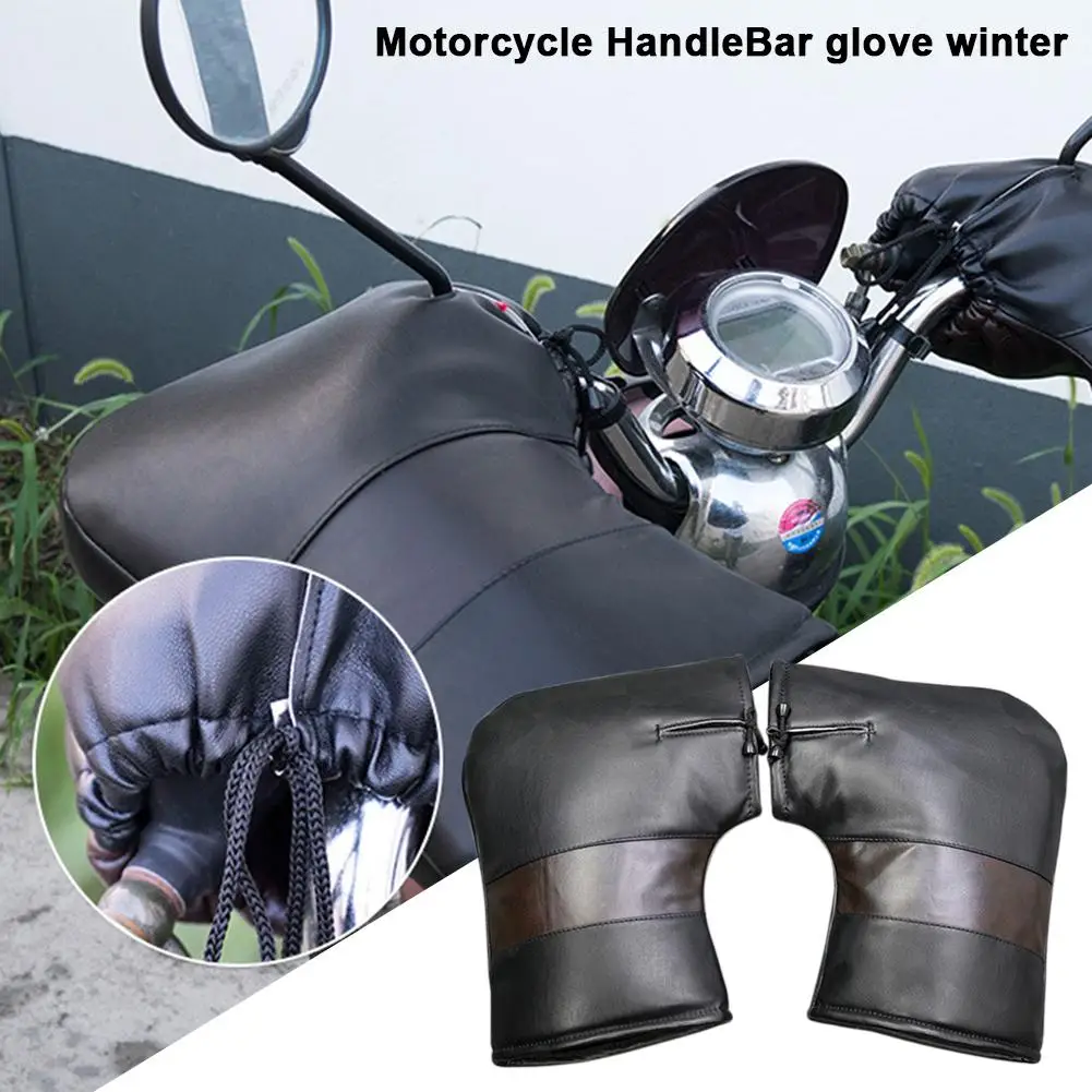 

Protective Motorcycle Thick Warm Handlebar Muff Grip Handle Bar Muff Rainproof Riding Winter Warmer Thermal Cover Gloves