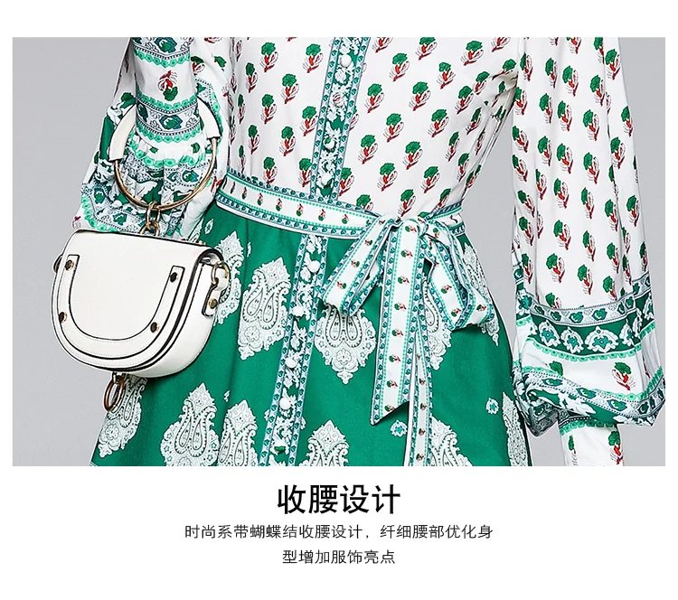 Осеннее женское платье в винтажном дворцовом стиле с цветочным рисунком