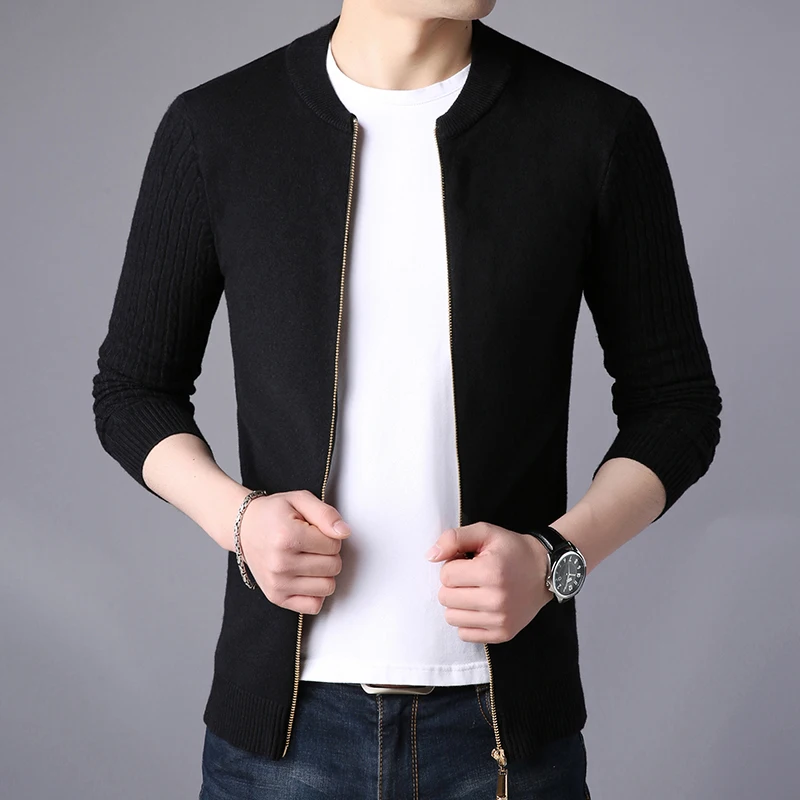 

Men's Sweater Men 2019 New Casual Cardigan for Man Solid Zipper Brand Clothes Slim Fit Mens Sweaters Masculino Plus Size 3XL
