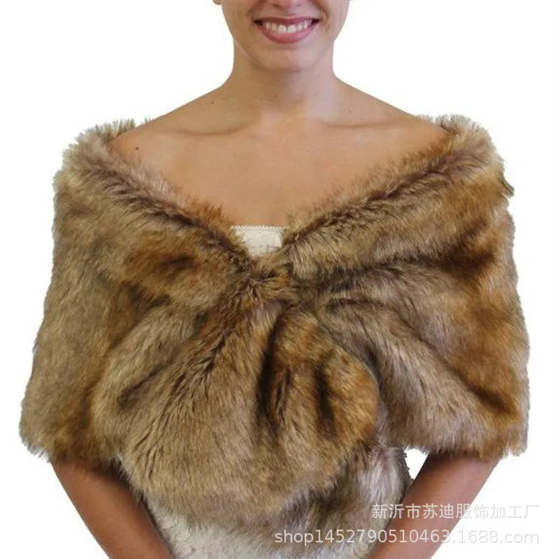 

2019 Новая модная меховая шаль. Шаль накидка Европейская и американская Свадебная шаль Женская декоративная шаль
