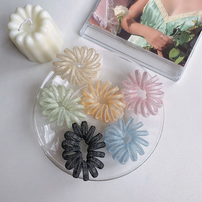 

NEW Shining Colorful Women's Scrunchies Telephone Wire Line Hair Rubber Bands Elastic Hairbands Rope for girls Hair Accessories